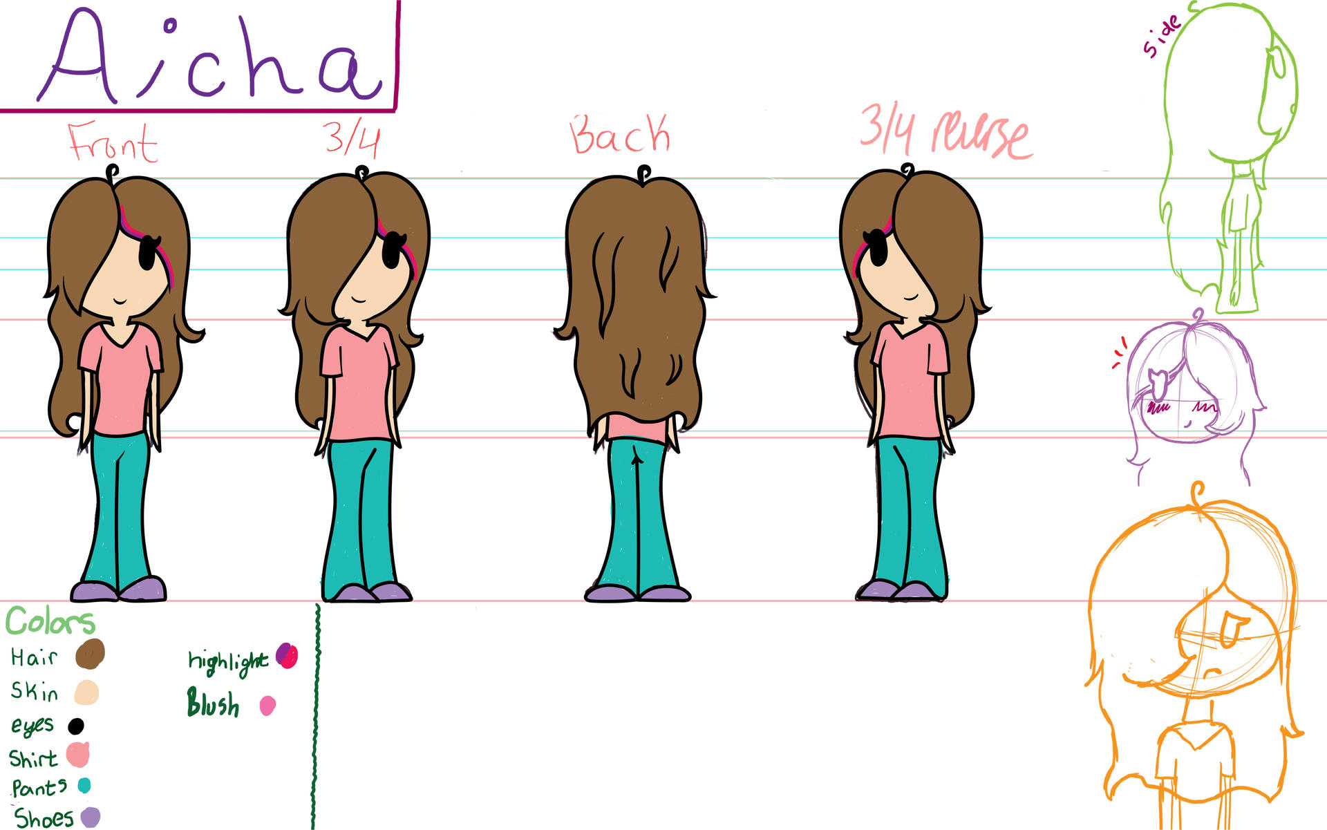 ModelSheet (Color) by iLoveCreativity14 on DeviantArt