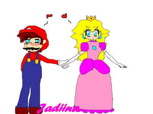 My First Drawing On Computer of Mario And Peach