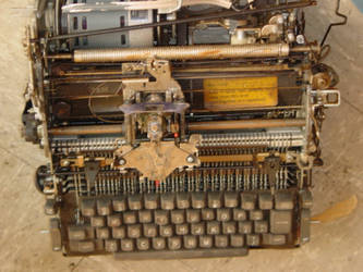 smashed typewriter