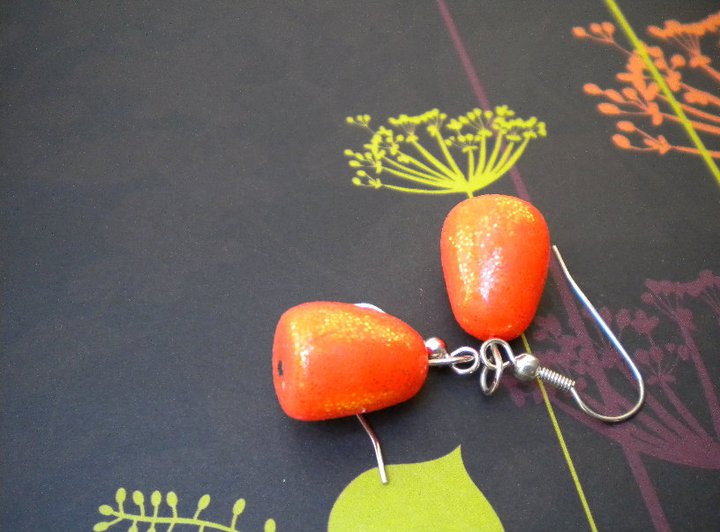 Orange Gumdrop Earrings