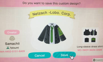 ACNH Netzach Outfit Lobotomy Corporation