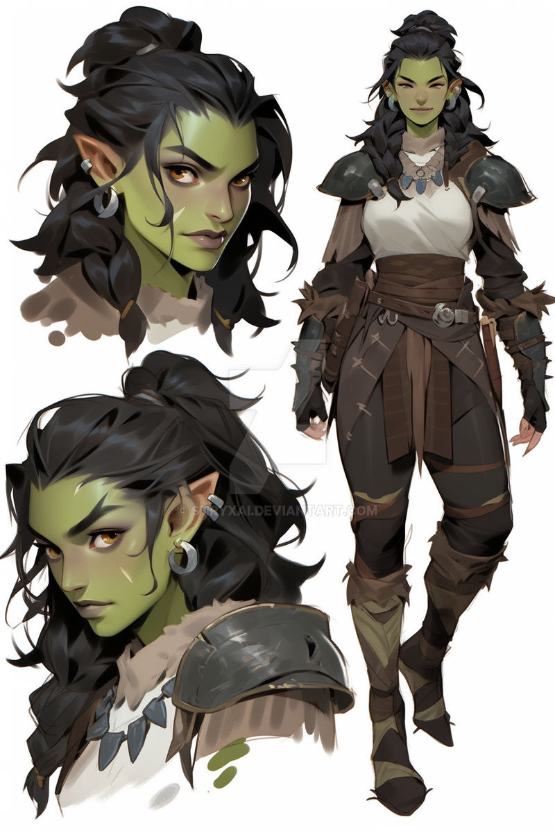 Adoptable Half-Orc Woman 5 by StryxAI on DeviantArt