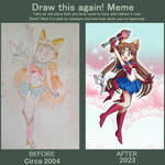 Draw this again! Sailor Leo 2004 vs 2023 by Kiddysart