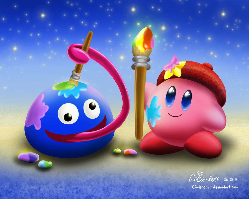 Gooey Deviantart Kirby and Gooey by CinderChar on DeviantArt