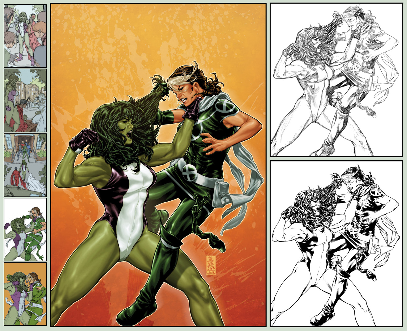 X-Men Legacy 266 cover step by step