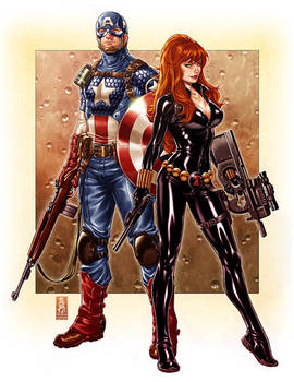Capt. America and Black Widow