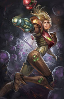 Samus in the Metroid Nest