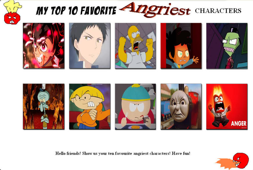 My Top 10 Favorite Angriest Male Characters by hayaryulove on DeviantArt
