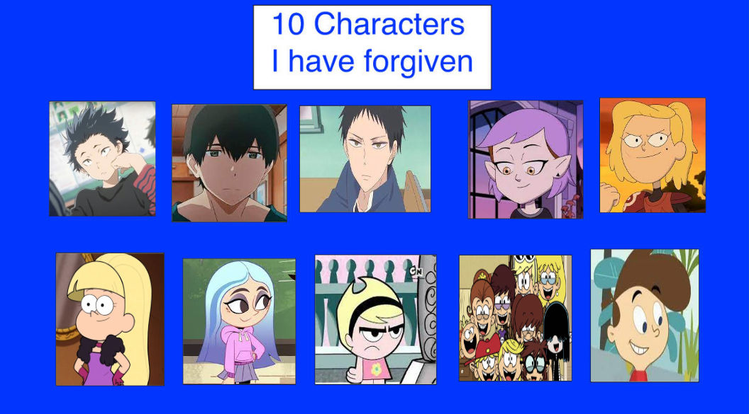 My Top 10 Characters I Have Forgiven by hayaryulove on DeviantArt