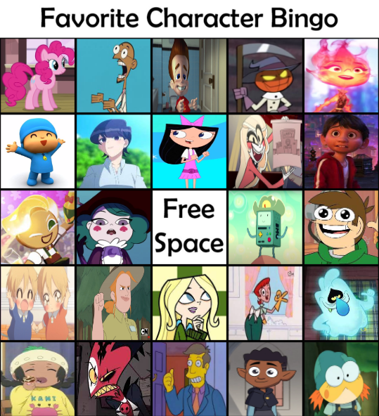 Favorite Character Bingo (part 12) by hayaryulove on DeviantArt Favorite Character Bingo (part 12) by hayaryulove on DeviantArt