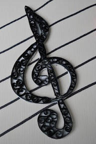 Quilled Treble clef