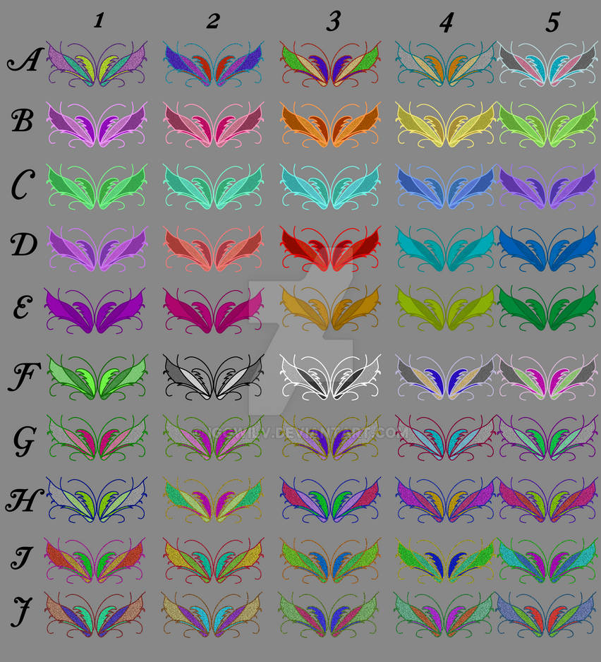 Colored Wings Set 1 by Iggwilv on DeviantArt