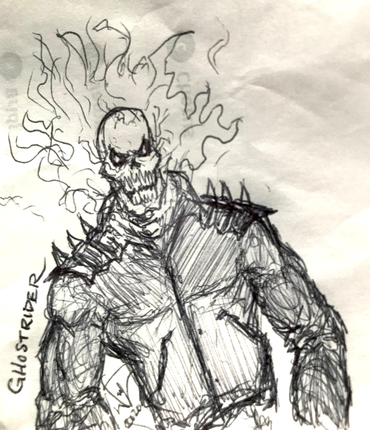 Ghost Rider Schech Ghost Rider sketch by W1llSantiago on DeviantArt