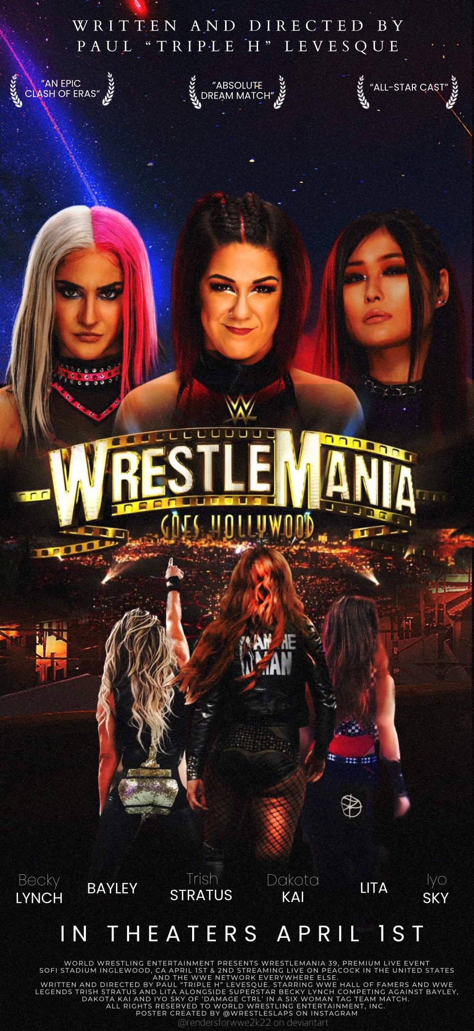 WWE Wrestlemania 39 Unsigned 18 x 24 Poster Key Art Photograph