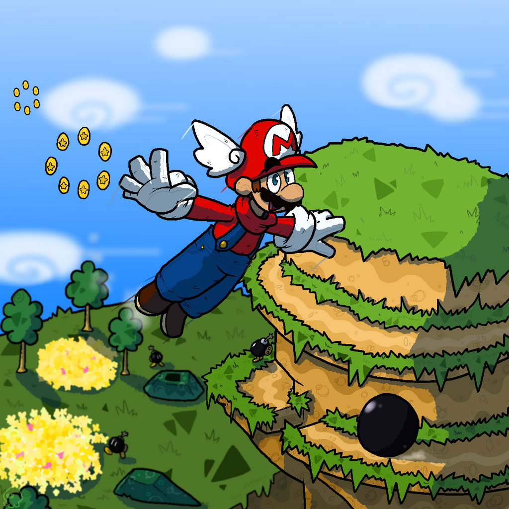 Mario Wings to the Sky by Bahamutgreen on DeviantArt