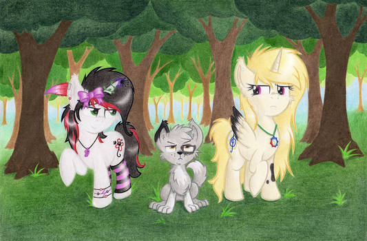 Ponies and a doggie