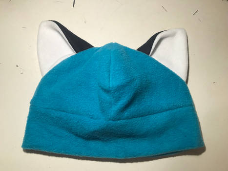 Aqua blue fox hat