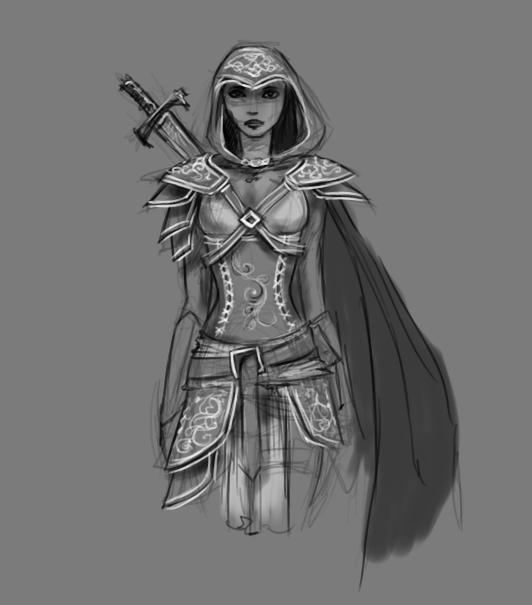 Female Armor Sketch by GabrielleG on DeviantArt