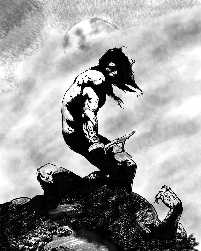 Inking Tanar of Pellucidar by Frank Frazetta by IsraelCampos on DeviantArt