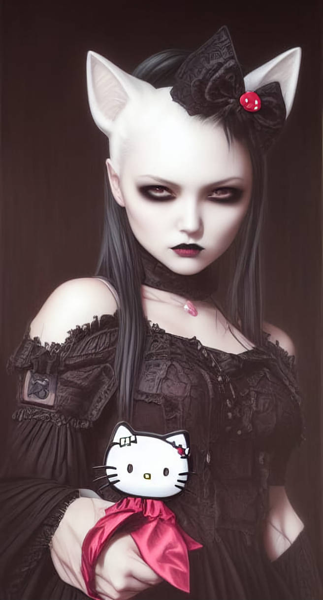 Hello Gothic Kitty (#7) by BoomLabStudio on DeviantArt