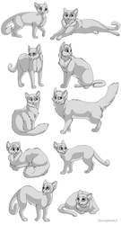 Cat linearts- 10 pack