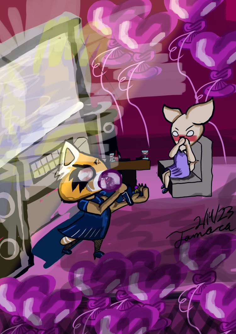 Aggretsuko Crossover Rage Aggretsuko A valentines rage proposal by BubblyCuteCafe on DeviantArt