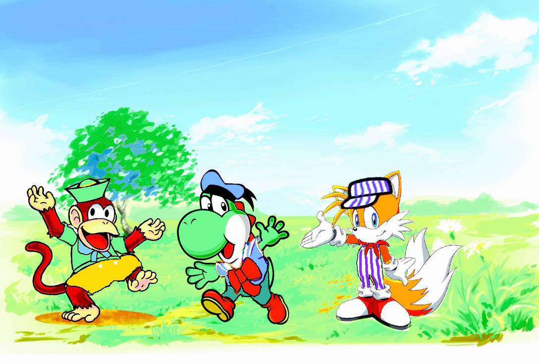 Diddy, Yoshi and Tails as Three Little Pigs by fiddlerchipmunk on ...