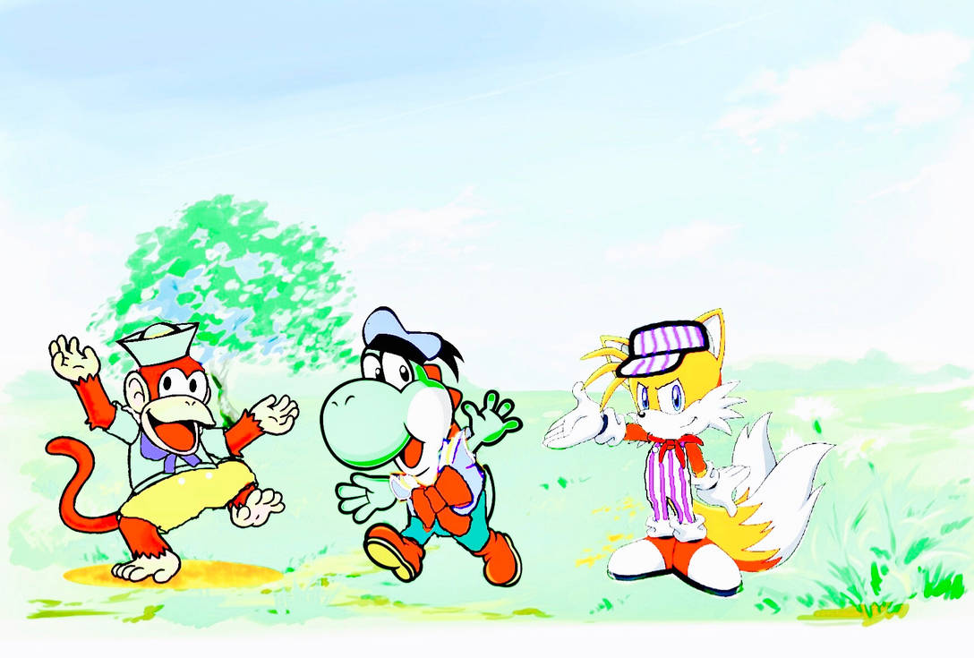 Diddy, Yoshi And Tails as Three Little Pigs edited by fiddlerchipmunk ...