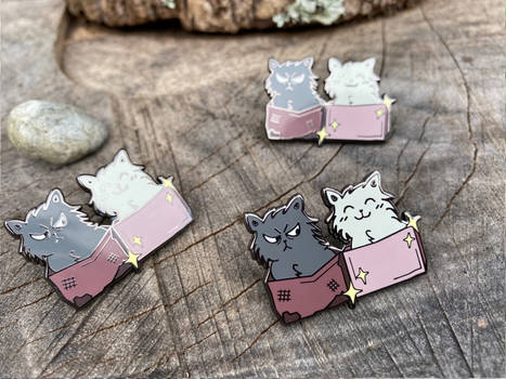 Cats in Boxes - Enamel pin!