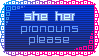 she/her pronouns