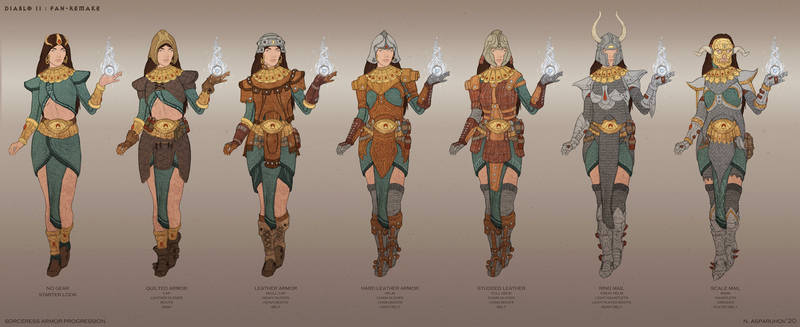 Diablo 2 Fan-remake - Sorceress armor concepts