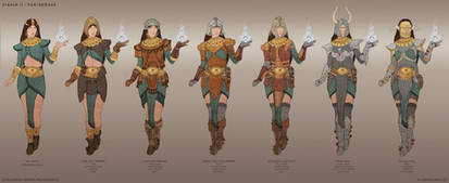 Diablo 2 Fan-remake - Sorceress armor concepts