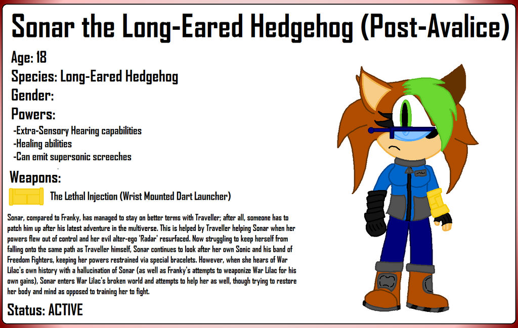 Sonar the Long-Eared Hedgehog (Post-FDWM Design)