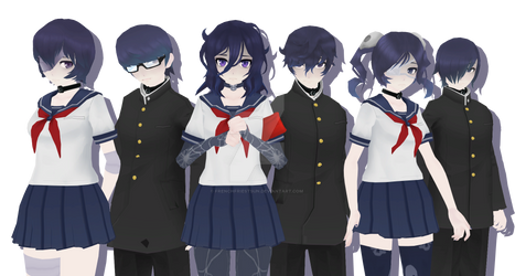 MMD Yandere Simulator - Occult club members DL