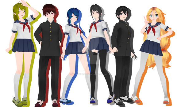 MMD Yandere Simulator - Random models pack 3 DL