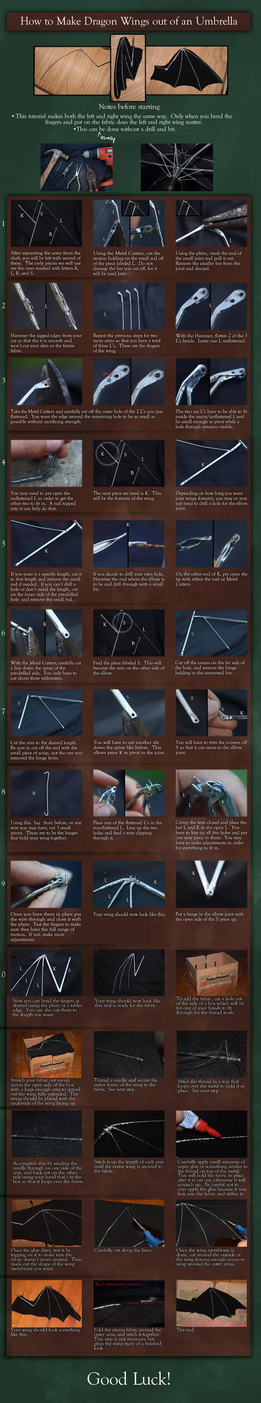 Dragon Wing out of an Umbrella - Tutorial by Aliuh