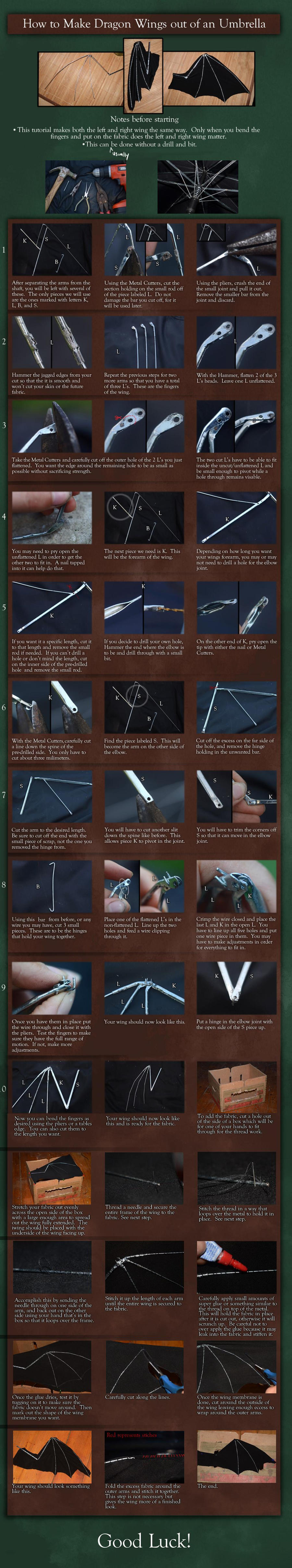 Dragon Wing out of an Umbrella - Tutorial