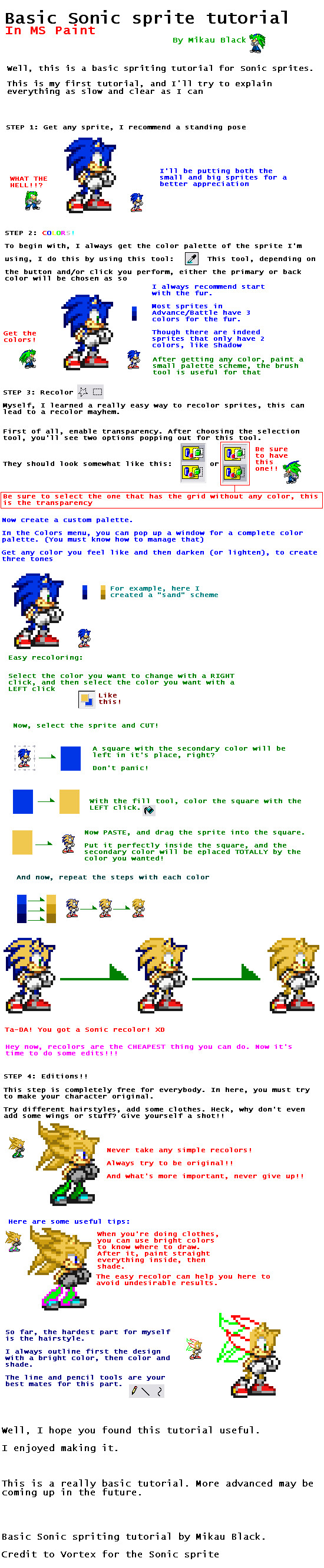 Sonic sprite basic tutorial