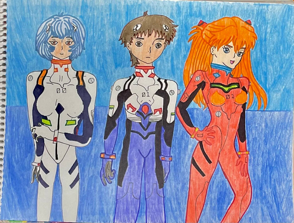 Neon Genesis Evangelion (Rei, Shinji And Asuka) by Aleler94 on DeviantArt