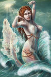 mermaid in waves