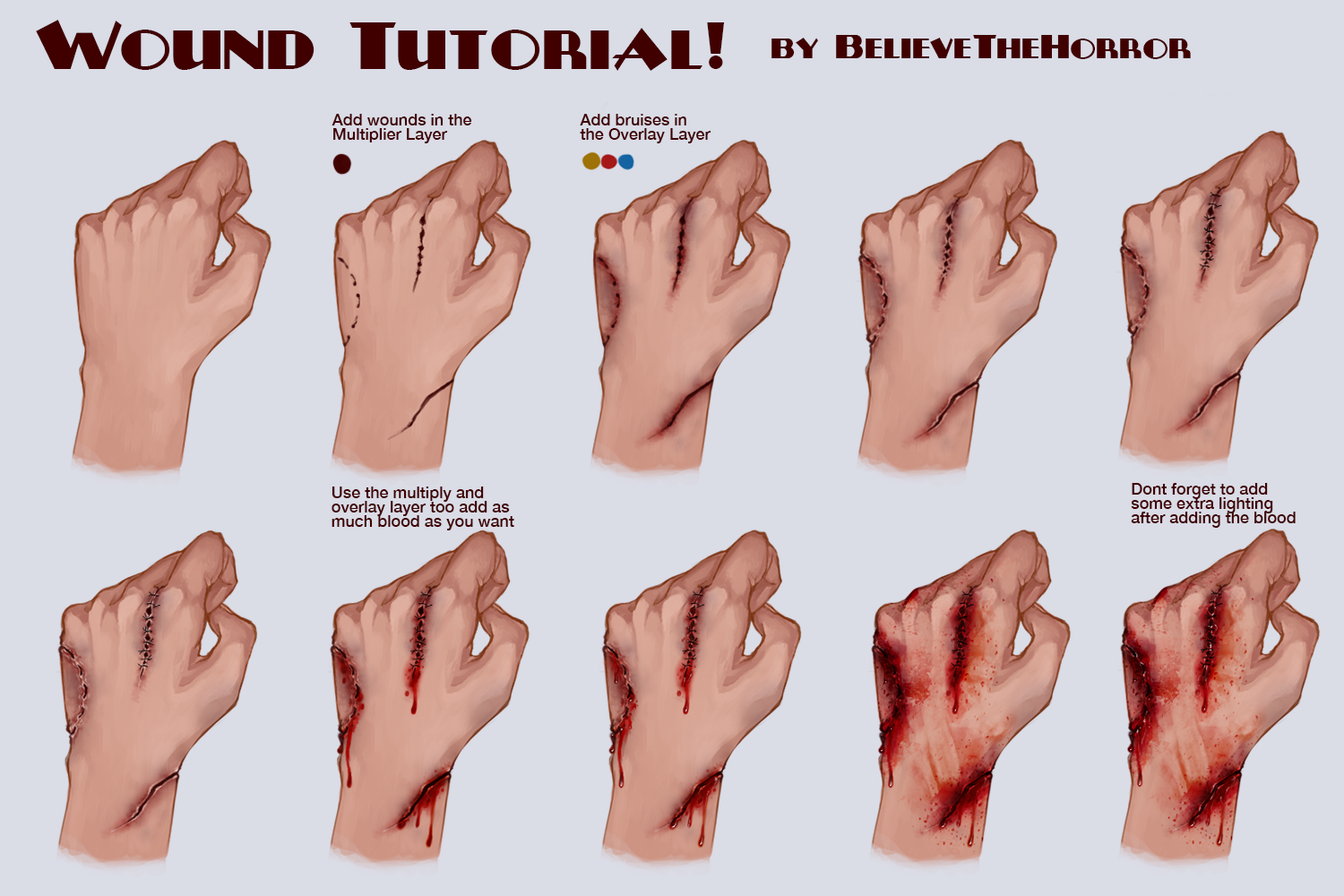 Wound Tutorial by FleshQB on DeviantArt