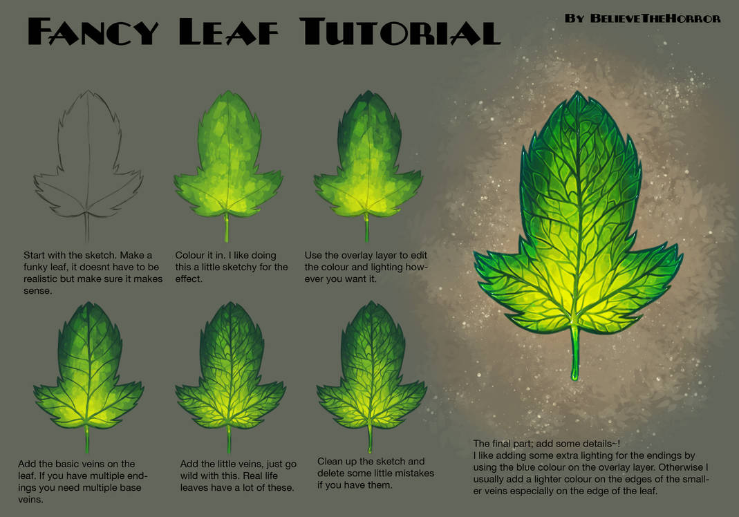 Fancy Leaf Tutorial by BelieveTheHorror