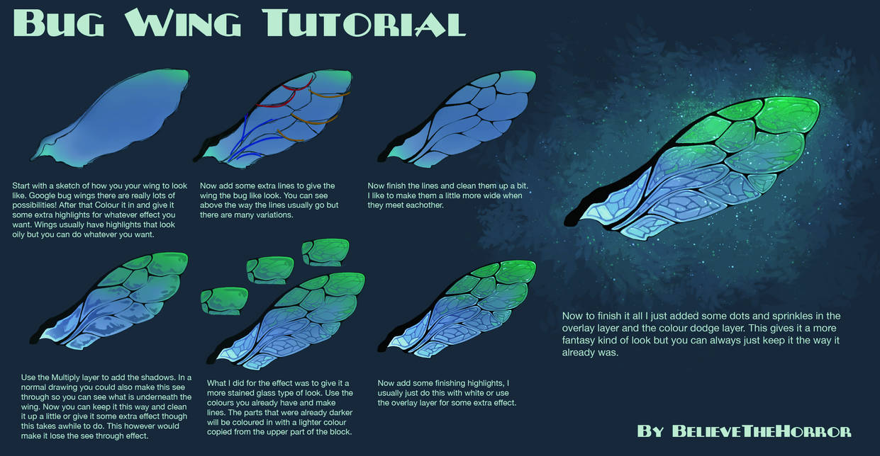 Bug Wing Tutorial by FleshQB on DeviantArt