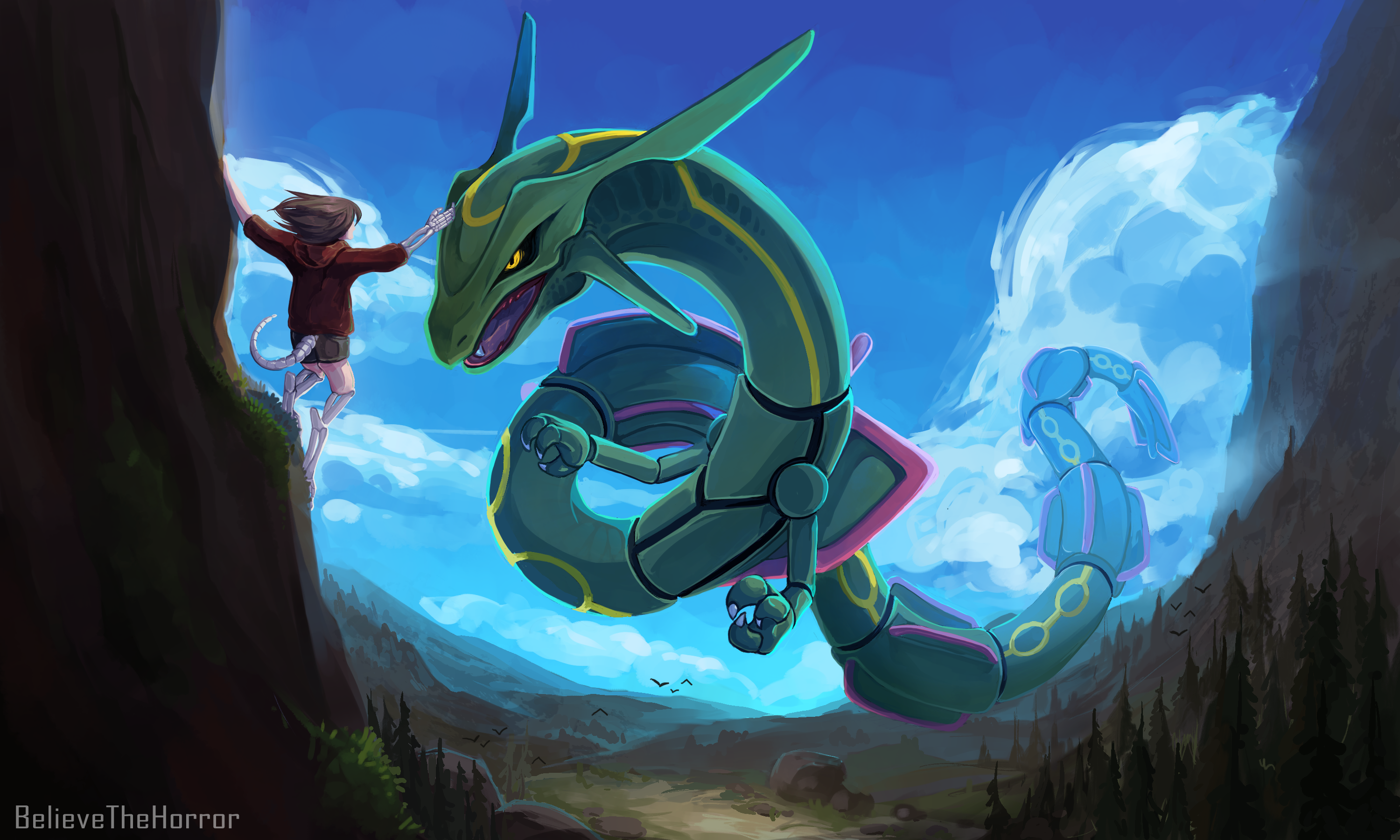 sadpumpkin on X: Just some art of Rayquaza #art #digitalart