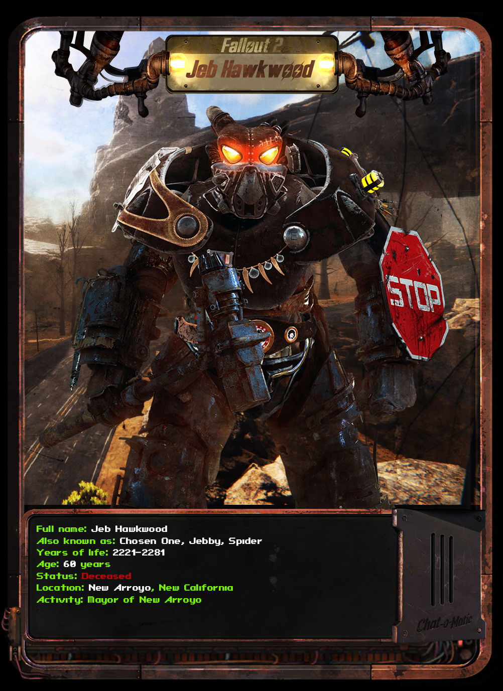 Fallout Collection Card - Marcus (Fallout 2/NV) by Customovsky on DeviantArt