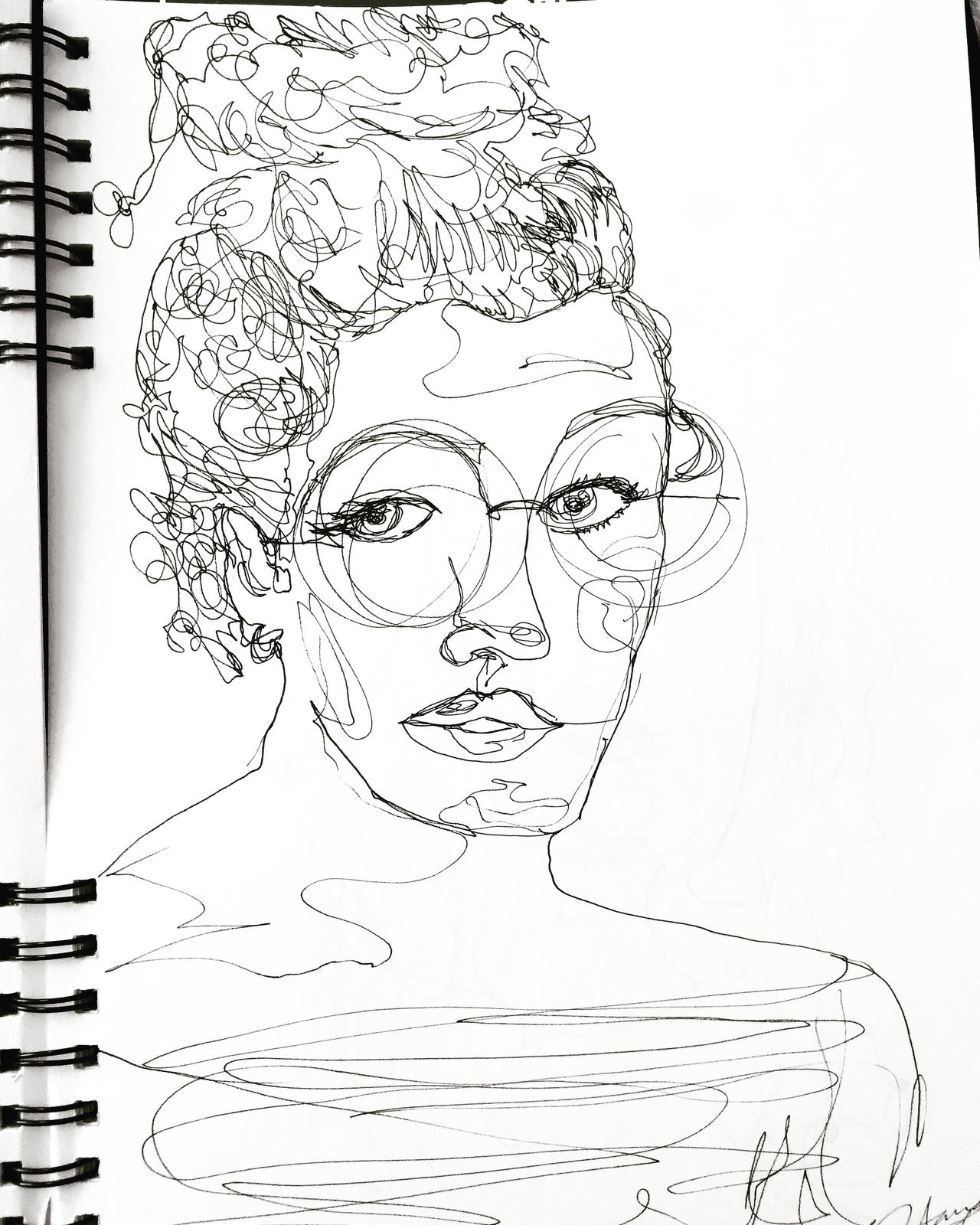 One Line Self-Portrait by vividlylucid on DeviantArt
