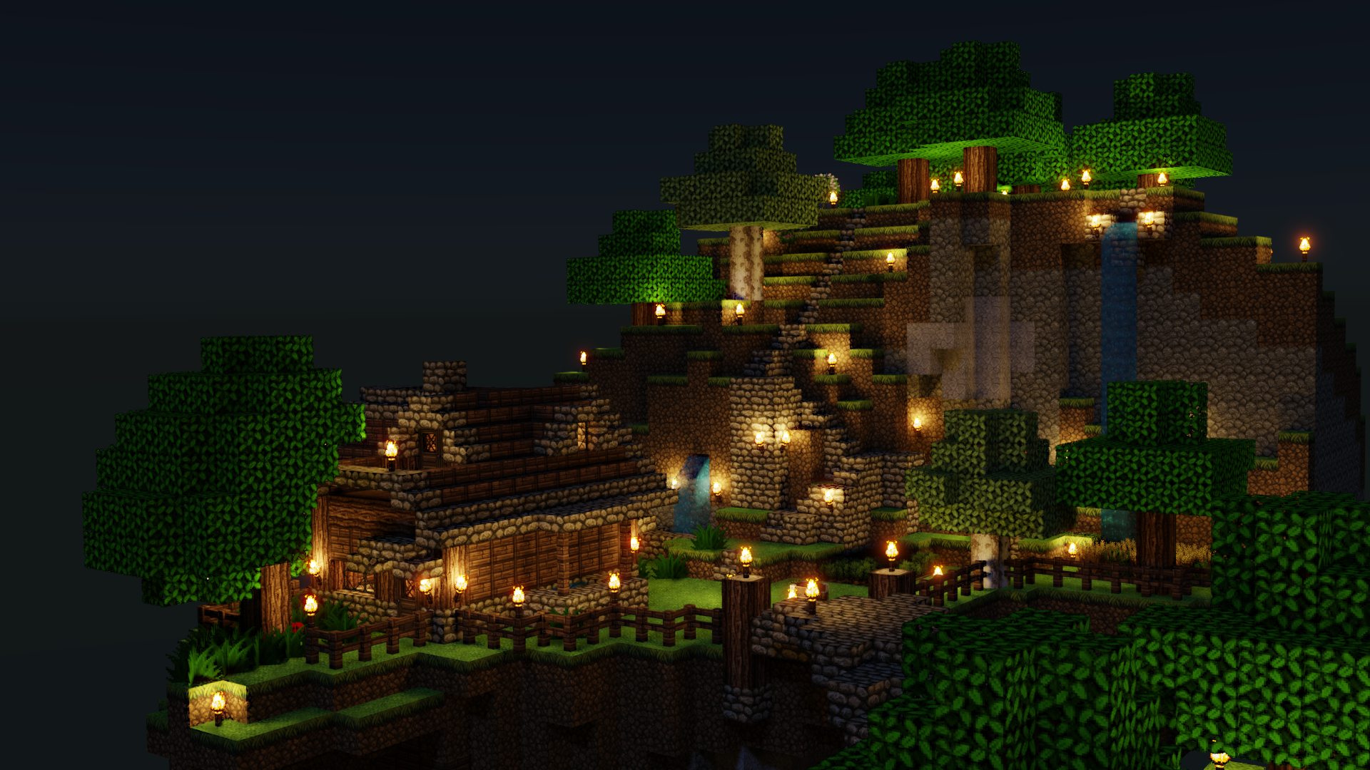 Minecraft Peaceful Floating Island Night By Terraben On Deviantart