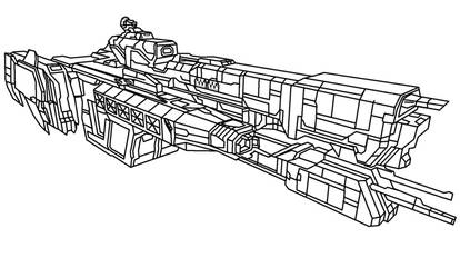 UNSC Frigate lineart