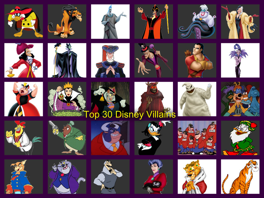 Top 30 Disney Villains By Darkwinghomer On Deviantart
