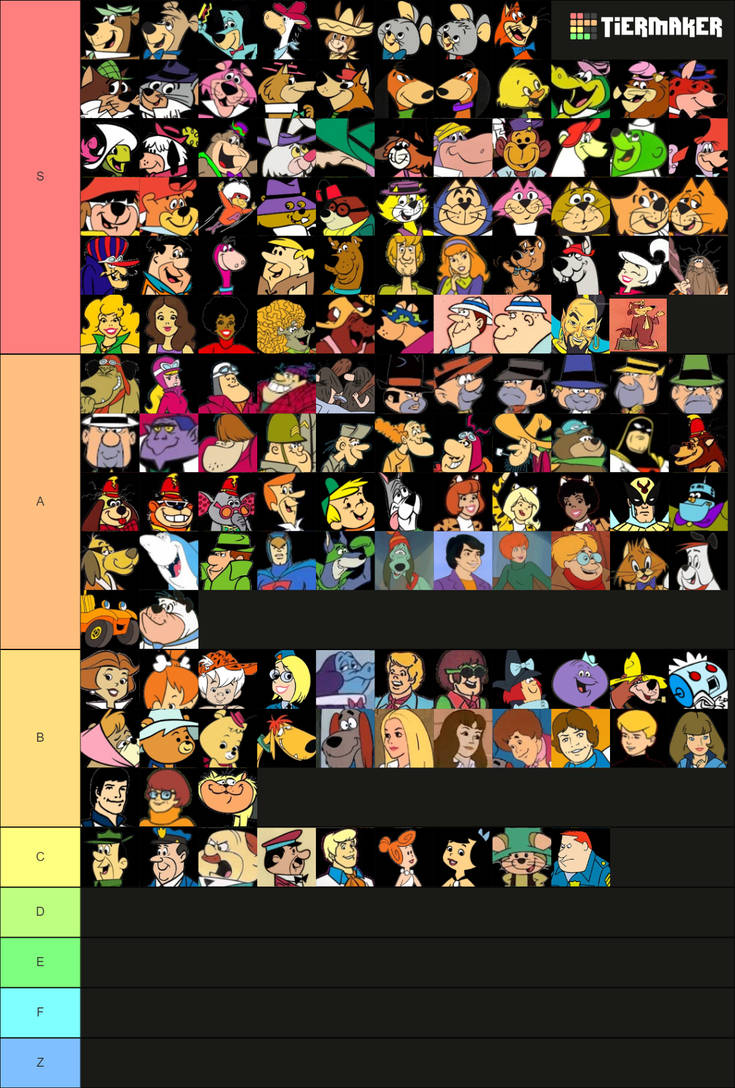 My Good Hanna-Barbera Cartoon Characters Tier List by DarkwingHomer on ...